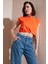 Bisiklet Yaka % 100 Pamuk Crop T Shirt Bayan T Shirt 5865587 1