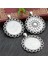 B6-37 5 Adet 30MM Iç Boyut Antik Gümüş Kaplama Bronz Siyah 3 Renk Klasik Stil Cabochon Taban Ayarı Charms Kolye (Yurt Dışından) 3