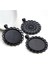 B6-37 5 Adet 30MM Iç Boyut Antik Gümüş Kaplama Bronz Siyah 3 Renk Klasik Stil Cabochon Taban Ayarı Charms Kolye (Yurt Dışından) 4