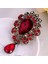 W2 Yeni Su Damlası Büyük Orta Kristal Rhinestones Broş Bayanlar Takı Büyük Kırmızı Cam Broş Pin Kadınlar Için Düğün Takısı Hediyeler (Yurt Dışından) 2
