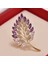 02 Kristal Parlayan Yaprak Mor Kadınlar Için Emniyet Pimleri Broşlar Moda Taklidi Giyim Ceket Broş Aksesuarları Zarif Pin (Yurt Dışından) 2