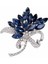 XZ0334-1 1 Adet Lüks Tasarım Mavi Kristal Buket Kadınlar Için Broşlar Kakma Rhinestone Trendy Broş Pins Giyim Aksesuarları Takı Hediyeler (Yurt Dışından) 5