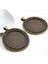 N3-32 5 Adet/grup 35MM Iç Boyutu Antik Bronz ve Gümüş Renk Kaplama Vintage Barok Tarzı Cabochon Taban Ayarı Charms Kolye (Yurt Dışından) 5