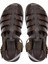 Erkek Hakiki Deri Kahverengi Düz Sandalet 741 M5047 Erk Sndlt Y24 Brown 4