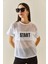 Beyaz Bisiklet Yaka Tül Detaylı Salaş T-Shirt 5YXK1-48310-01 3