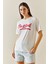 Beyaz Bisiklet Yaka Baskılı T-Shirt 5YXK1-48318-01 2