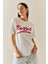 Beyaz Bisiklet Yaka Baskılı T-Shirt 5YXK1-48318-01 4