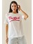 Beyaz Bisiklet Yaka Baskılı T-Shirt 5YXK1-48318-01 5