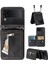 Samsung Galaxy Z Flip4 Için 5g Kickstand Case Zipper Cep Deri Kapak El Kayışı ve Omuz Kayış-Siyah (Yurt Dışından) 1