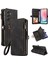 Samsung Galaxy A24 Için 4g Zipper Cep Katlanabilir Stand Cüzdan Deri Kılıf Telefon Kapağı Strap-Black (Yurt Dışından) 1