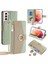 Samsung Galaxy S21 4g/5g Crossbody Kılıf Fermuarlı Cep Makyaj Aynası Telefon Kapağı-Yeşil (Yurt Dışından) 1