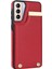 Samsung Galaxy S21 5G/S21 4g Kılıf Kart Çantası Tpu+Deri Telefon Arka Kapak Metal Dekorlu-Kırmızı (Yurt Dışından) 3