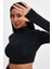 Siyah Uzun Kollu Sırt Detaylı Boğazlı Crop 080 2