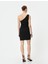 Tek Omuz Elbise Mini Drapeli Slim Fit 4