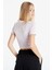 Double Swoosh Crop Fit Tee Pink Likralı Ince Crop Kısa Tişört Pembe 2