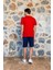 Erkek Kırmızı Kısa Kol Şort T-Shirt Pijama Takımı 24Y4505 2