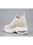 24Y300-8 Dolgu Topuk Bej Kadın Sneakers 2
