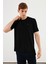 Erkek 3'lü Bisiklet Yaka T-Shirt %100 Pamuk Nakış Detaylı Basic Siyah-Beyaz-Lacivert 2