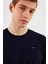 Erkek 3'lü Bisiklet Yaka T-Shirt %100 Pamuk Nakış Detaylı Basic Siyah-Beyaz-Lacivert 5