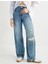 Geniş Paça Kot Pantolon Standart Bel Yıpratılmış Detaylı Cepli - Bianca Wide Leg Jeans 3