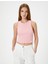 Crop Basic Halter Yaka Atlet Ribanalı Pamuklu Slim Fit 3