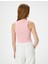 Crop Basic Halter Yaka Atlet Ribanalı Pamuklu Slim Fit 4