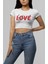 Love Boyfriend Yazılı Crop Top, Kadın Love Baskılı Crop Bluz 1