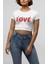 Love Boyfriend Yazılı Crop Top, Kadın Love Baskılı Crop Bluz 2