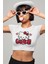 Love Hello Kitty Baskılı Crop Top, Kadın Love Baskılı Crop Bluz 2