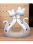 Dekoratif Sevgili Romantik Ikili Kedi Biblo Ev ve Ofis Aksesuar Polyester 24X21 cm 4
