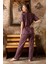 Kadın Bambu Yakası Nakışlı V Yaka Kısa Kol Ince Pijama Takımı P/4398 - 1 Adet 3