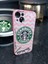 Iphone 13 Starbucks Baskılı Pembe Renk Silikon Telefon Kılıfı 2