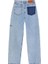 Yırtık Detaylı Bol Paça Denim Pantolon Mavi 2