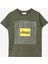 Haki Erkek Çocuk Bisiklet Yaka Relaxed Baskılı T-Shirt C4SB-TST4091 1
