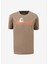 Koyu Bej Erkek Bisiklet Yaka Basic Baskılı T-Shirt D4SM-TST3311 1