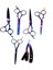 Lüks Full Set Saç Makas Kesim Seti 12 Parça Herşey Hazır Rainbow Duble Set 4