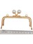10.5 cm Incili Dikdörtgen Cüzdan Çanta Klipsi Bursu Light Gold Metalli 2
