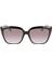 CKJ 22601S 001 56 Kadın Cat Eye Siyah Kemik Güneş Gözlüğü 2