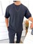 T-Shirt Nefes Alabilen Terletmez Kumaş Bisiklet Yaka Oversize Tshirt Cepli Tişört 4