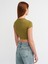 30936 Vücuda Oturan Crop Top-Haki 2