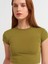 30936 Vücuda Oturan Crop Top-Haki 4