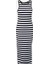 Beyaz - Siyah Kadın Yuvarlak Yaka Regular Fit Çizgili Elbise C4Sl-Elb4013 1