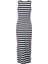 Beyaz - Siyah Kadın Yuvarlak Yaka Regular Fit Çizgili Elbise C4Sl-Elb4013 2