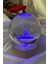 3D LED Işık Cam Küre Çok Işıklı Ahşap Geyik 7 cm 2