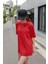 Kadın Oversize Penye Kısa Kollu T-Shirt 2