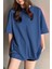 Kadın Oversize Penye Kısa Kollu T-Shirt 2