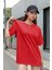 Kadın Oversize Penye Kısa Kollu T-Shirt 1