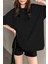 Kadın Oversize Penye Kısa Kollu T-Shirt 4