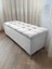 Yeni Model Lüks Çizgi Kapitoneli Sandıklı Puf Bench (70 x 45 cm) Gümüş Ayak 1