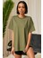 Kadın Penye Oversize Kısa Kollu T-Shirt 1